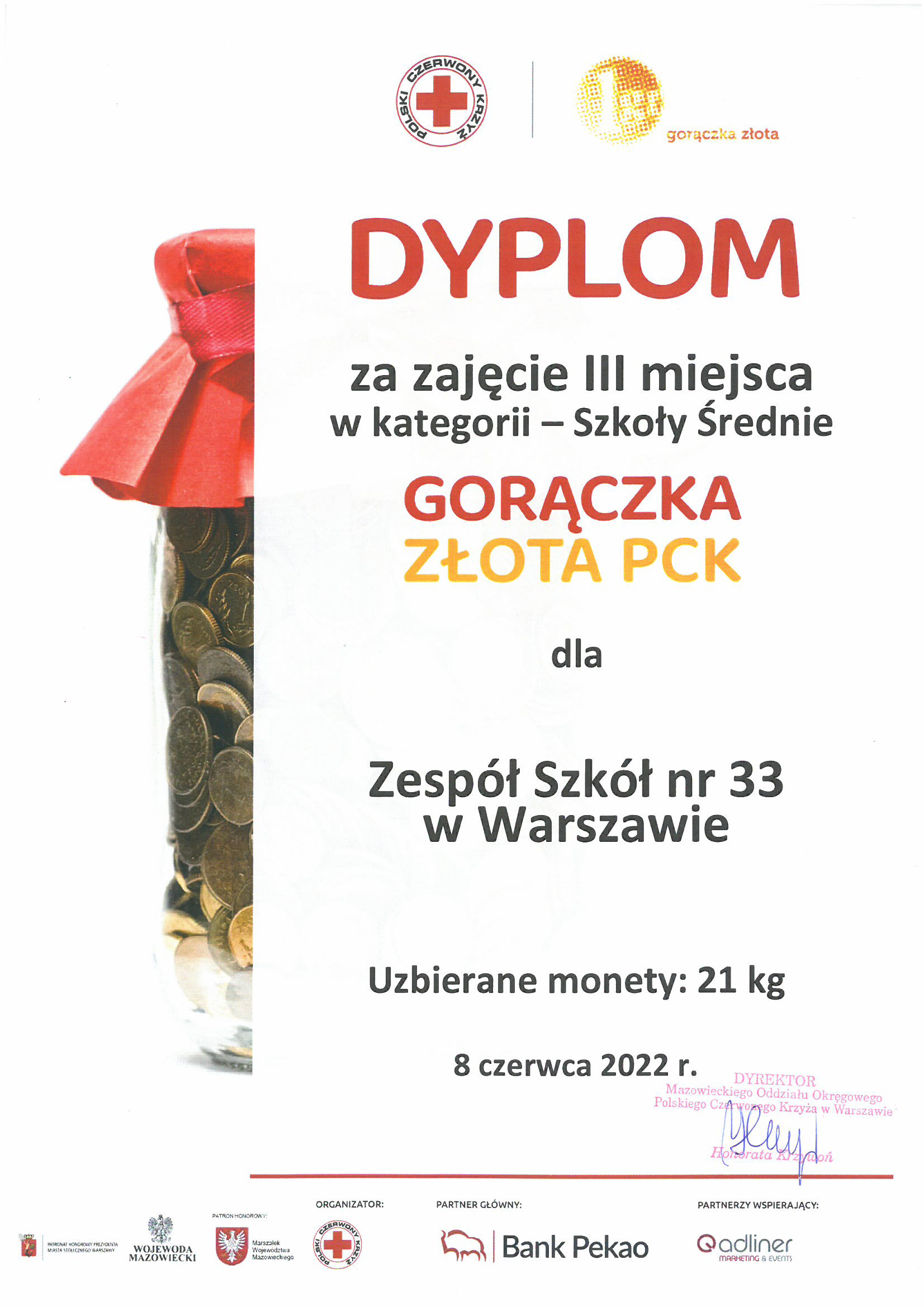 dyplom Gorczka Zota PCK