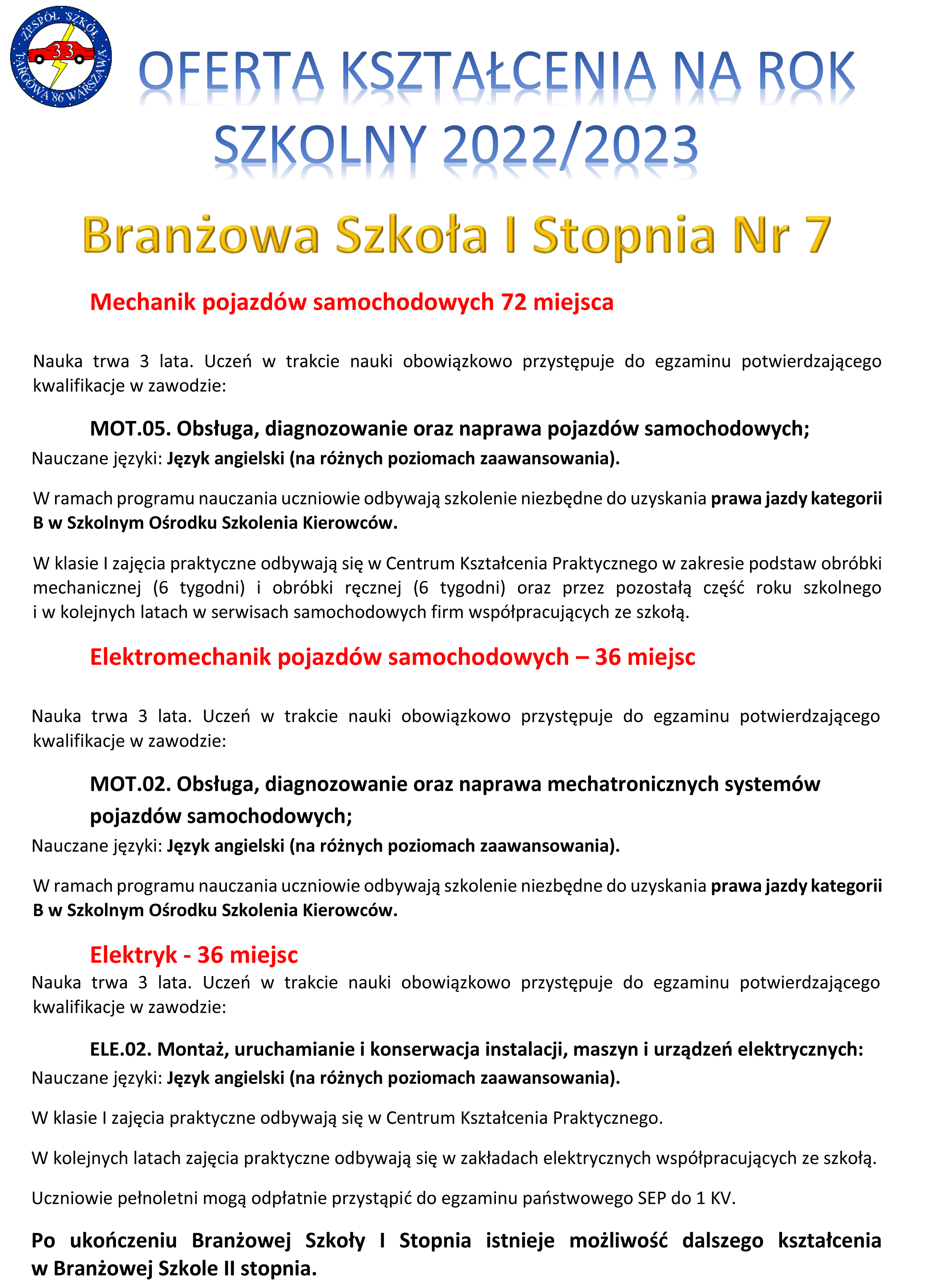 1OFERTA KSZTACENIA NA ROK SZKOLNY 2022 branzowa