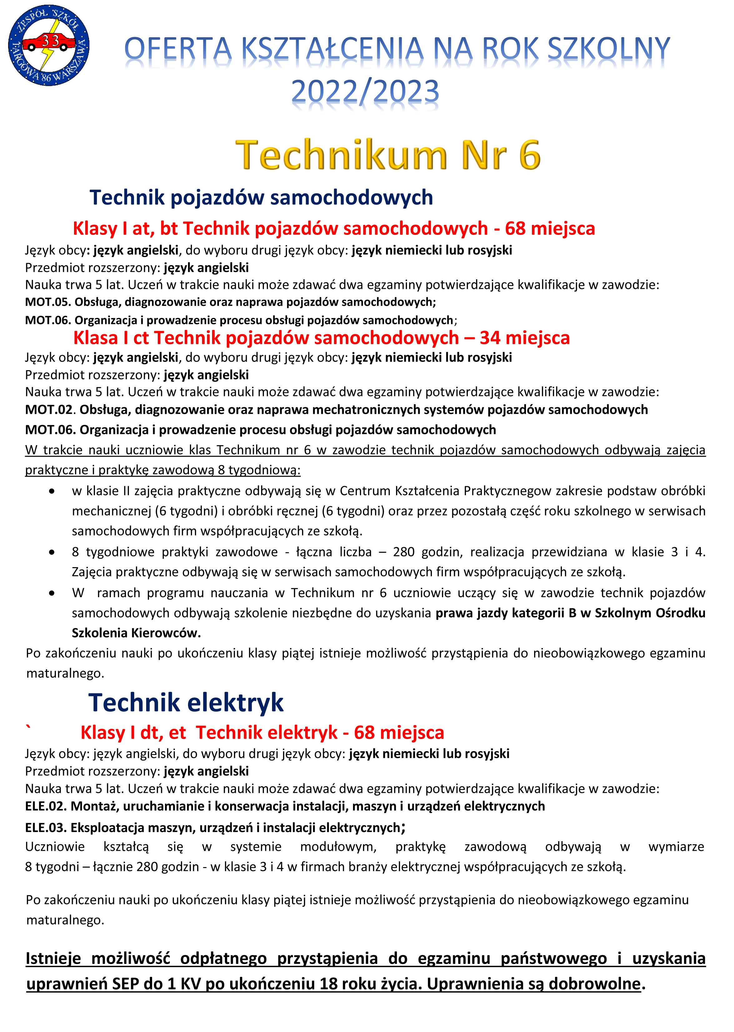 1aOFERTA KSZTACENIA NA ROK SZKOLNY 2021 technikum