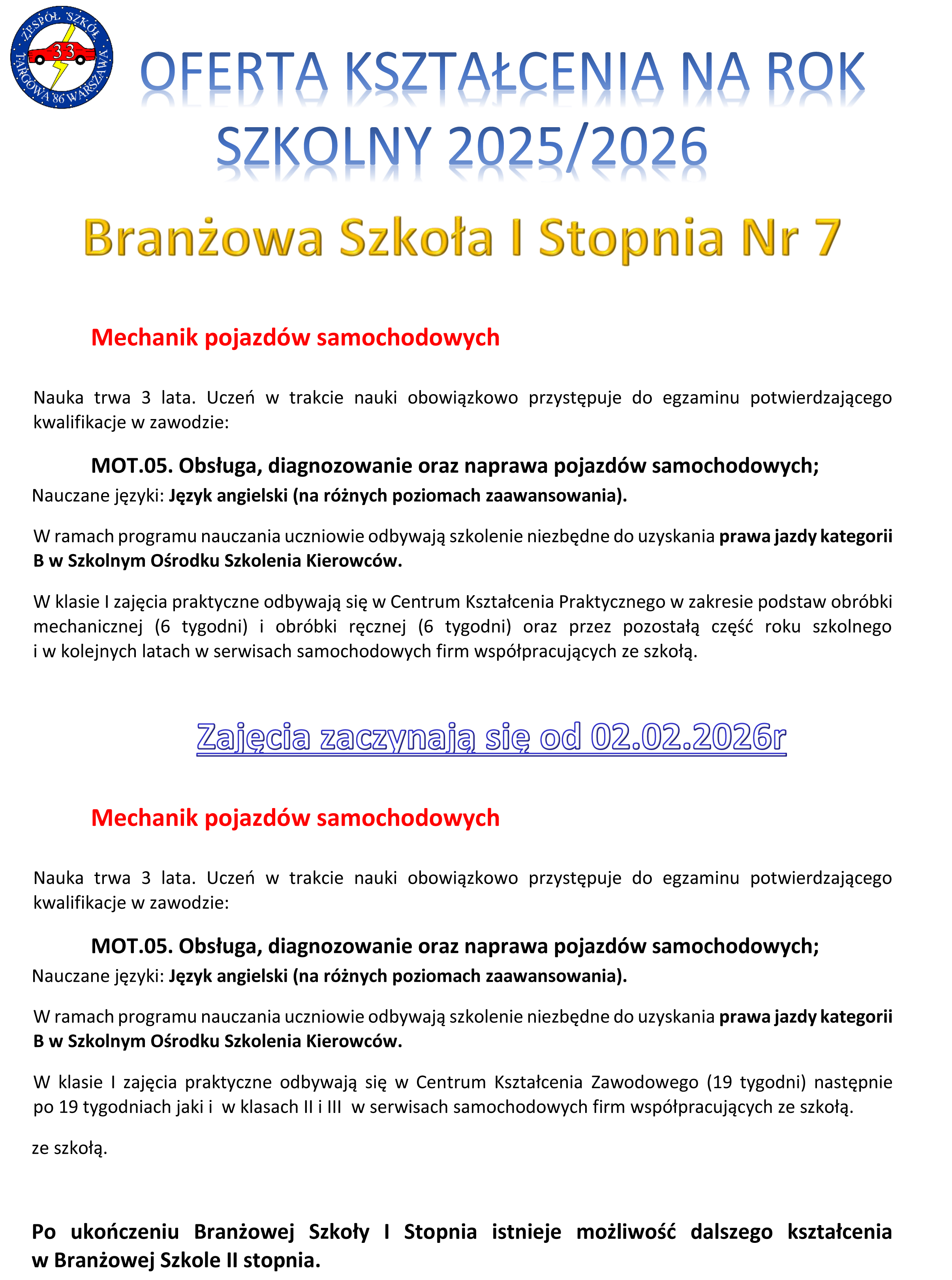 1OFERTA KSZTALCENIA NA ROK SZKOLNY 25 26 branzowa