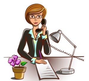 isolated cartoon secretary vector 12572761 1 300x274