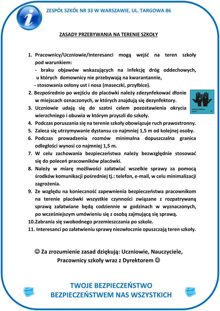 zasady przebywania na terenie szkoły 768x1086